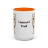 15oz Samoyed Dog Dad Mug, Orange, front view