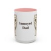 15oz Samoyed Dog Dad Mug, Pink, front view