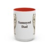 15oz Samoyed Dog Dad Mug, Red, front view
