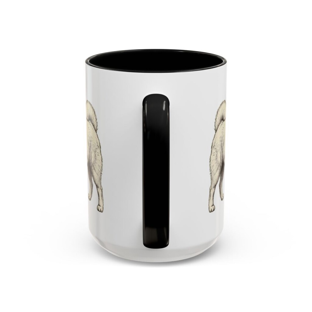 15oz-samoyed-mug-humor-black-back 15oz Funny Samoyed Mug, Black, back view