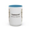 15oz-samoyed-mug-latin-light-blue 15oz Samoyed Latin Mug, Light Blue, front view