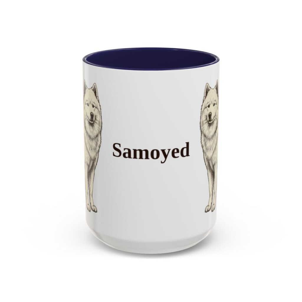 15oz Samoyed Mug, Navy, front view