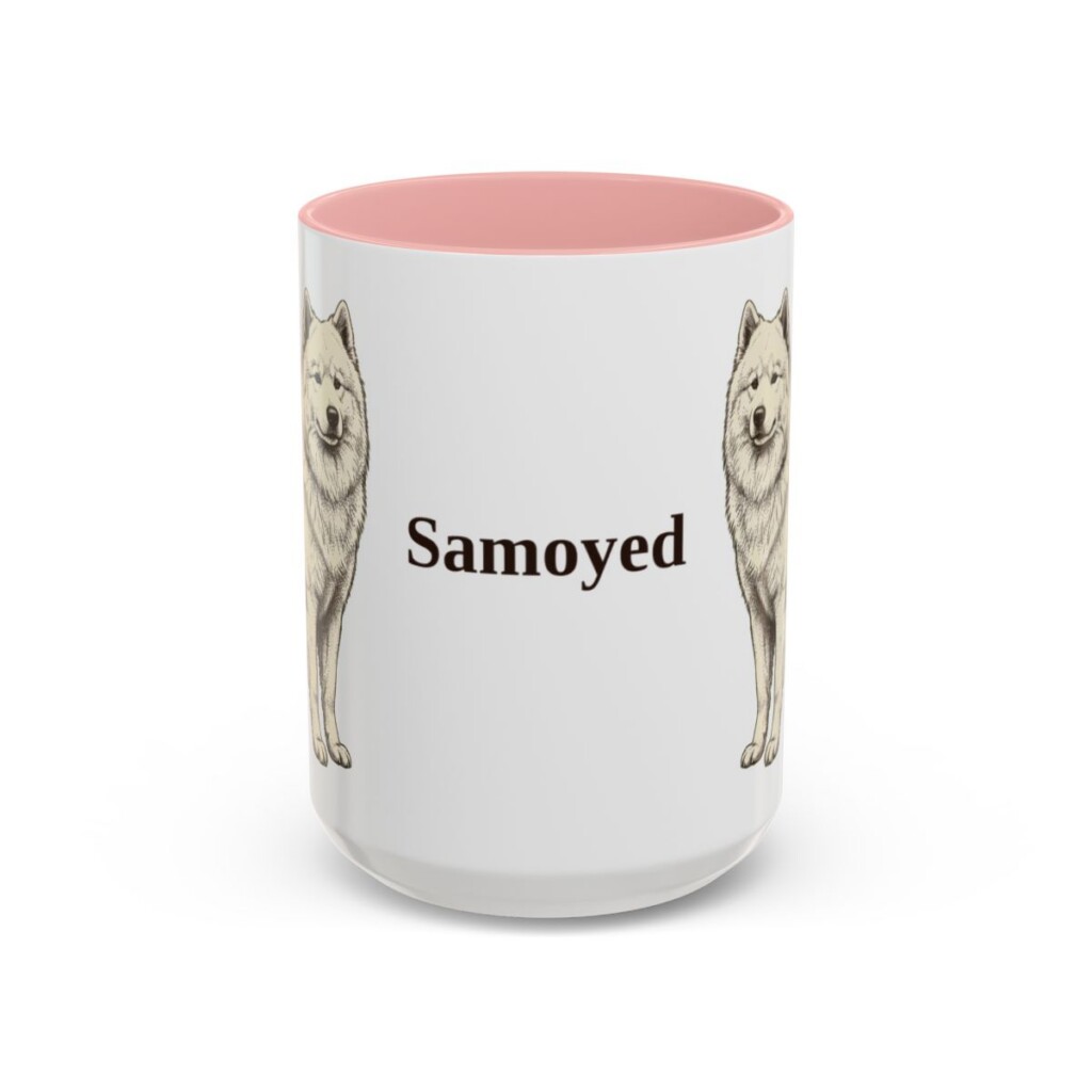 15oz Samoyed Mug, Pink, front view