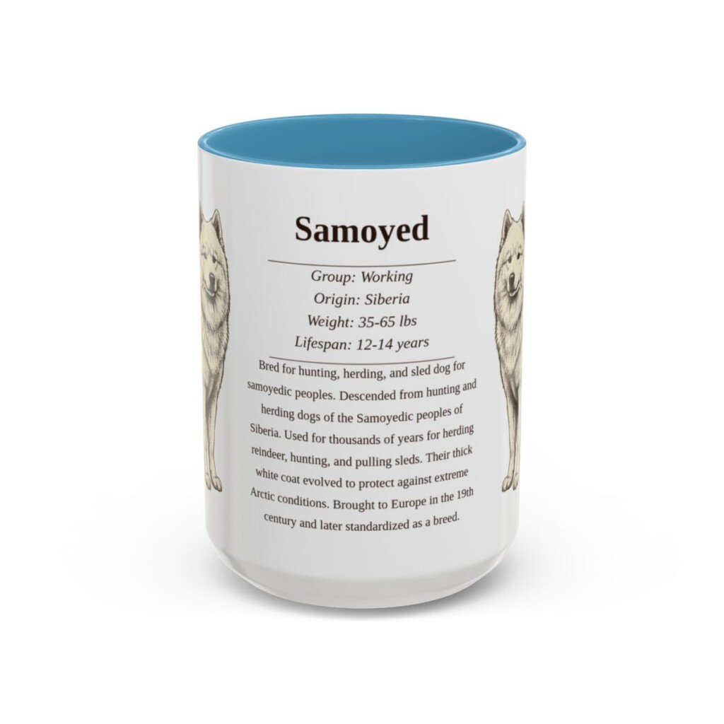 15oz samoyed mug, Light Blue