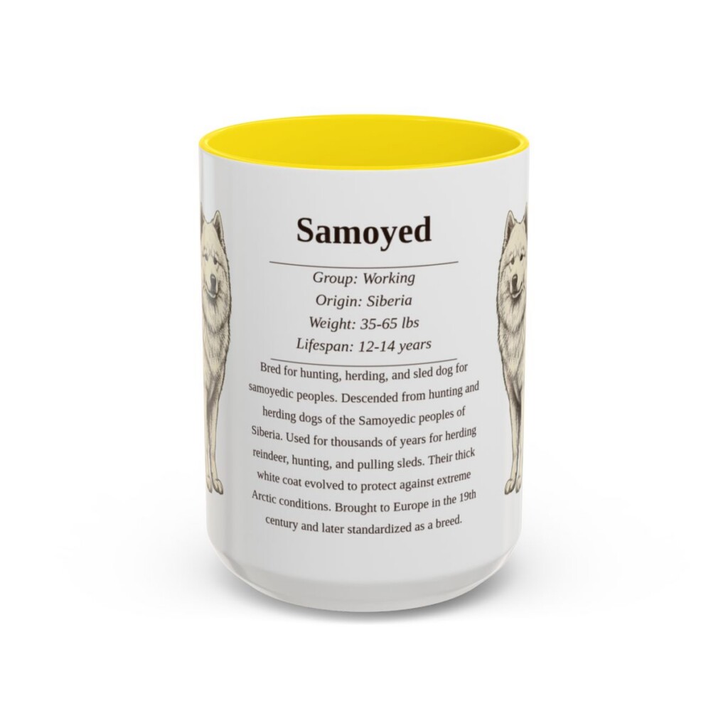 15oz samoyed mug, Yellow