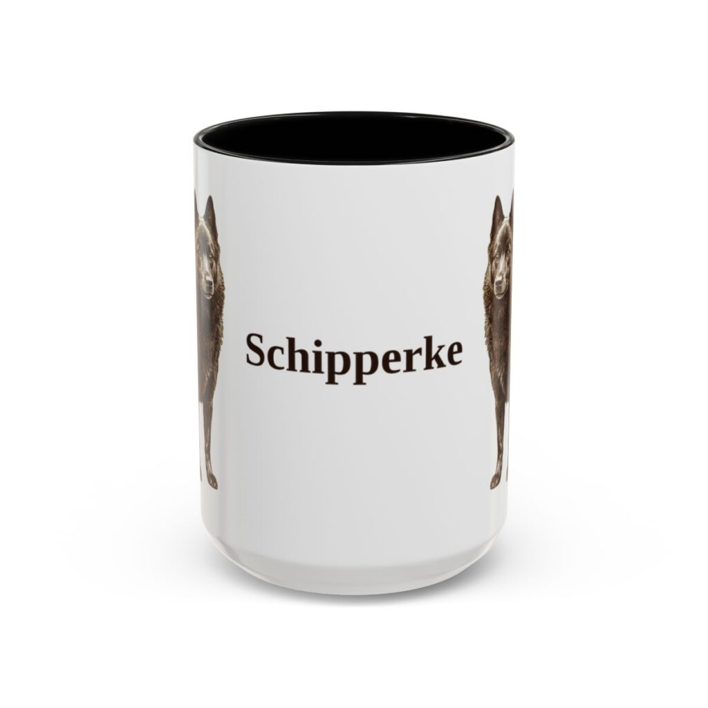 15oz Schipperke Mug, Black, front view