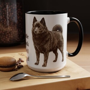 15oz Funny Schipperke Mug, Black, lifestyle photo