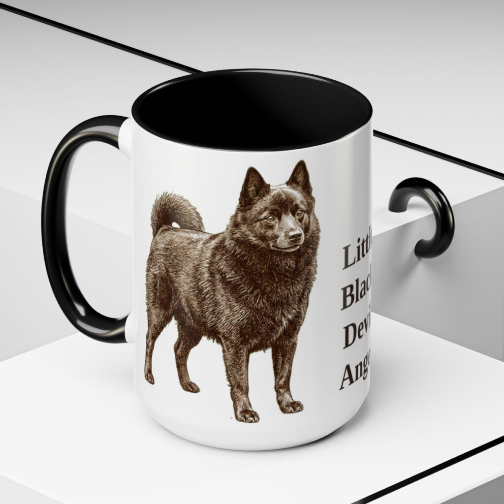 15oz Funny Schipperke Mug, Black, lifestyle photo