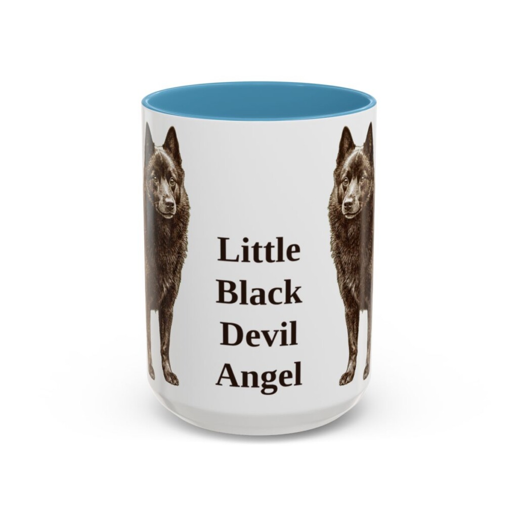 15oz Funny Schipperke Mug, Light Blue, front view