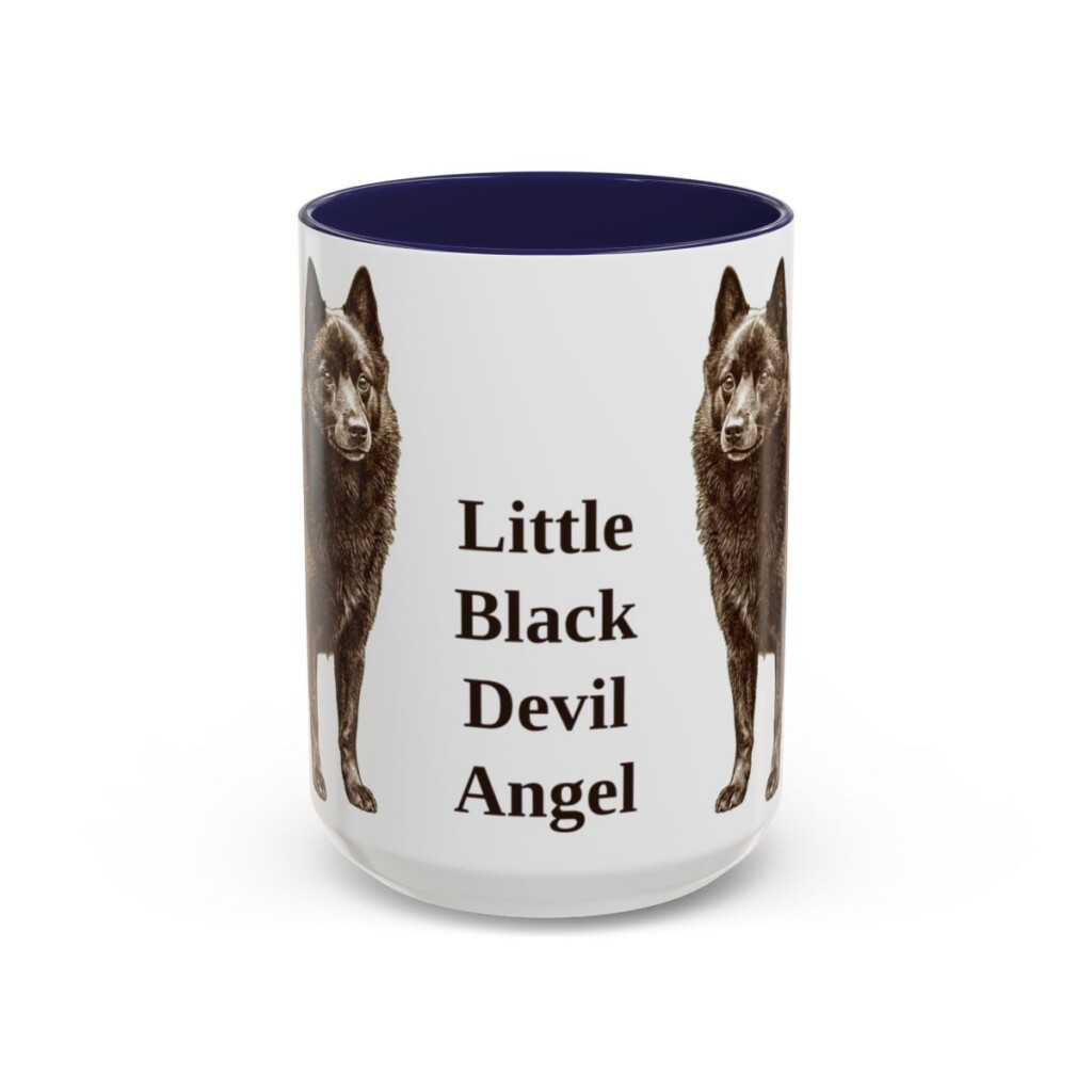 15oz Funny Schipperke Mug, Navy, front view