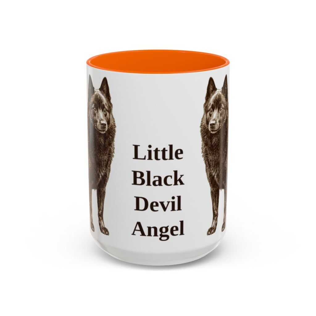 15oz Funny Schipperke Mug, Orange, front view