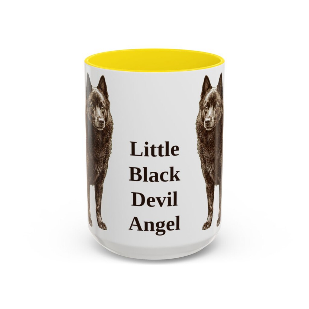 15oz Funny Schipperke Mug, Yellow, front view