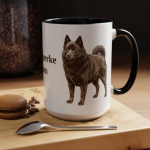 15oz Schipperke Dog Mom Mug, Black, lifestyle photo