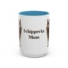 15oz Schipperke Dog Mom Mug, Light Blue, front view