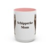 15oz Schipperke Dog Mom Mug, Pink, front view