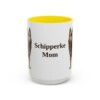 15oz Schipperke Dog Mom Mug, Yellow, front view