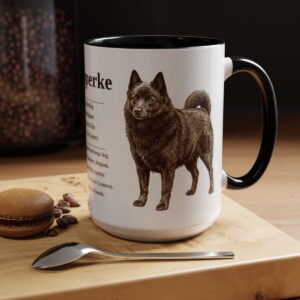 15oz Schipperke Mug, Black, lifestyle photo