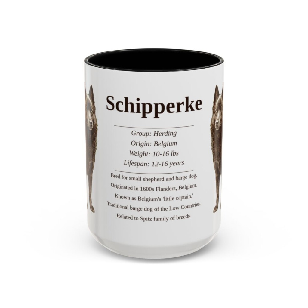 15oz Schipperke Mug, Black, front view