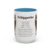 15oz Schipperke Mug, Light Blue, front view