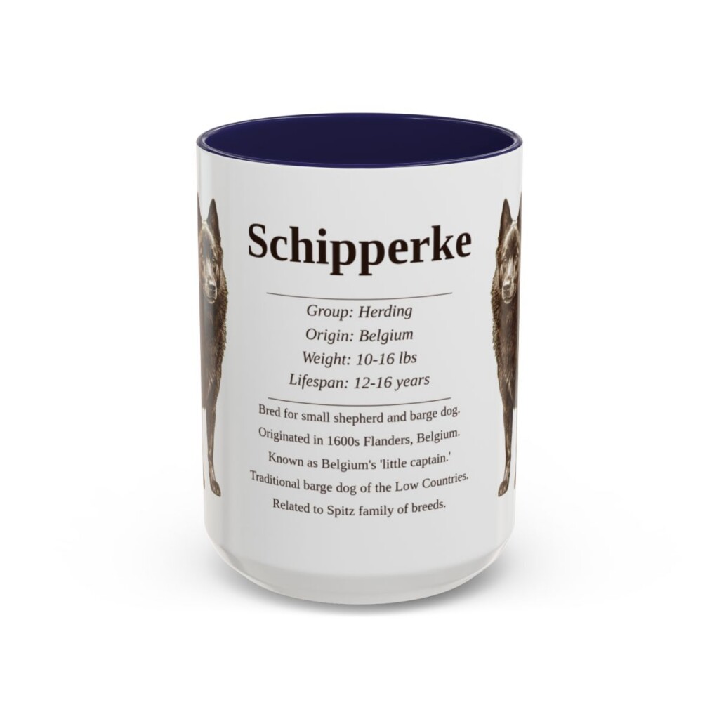15oz Schipperke Mug, Navy, front view