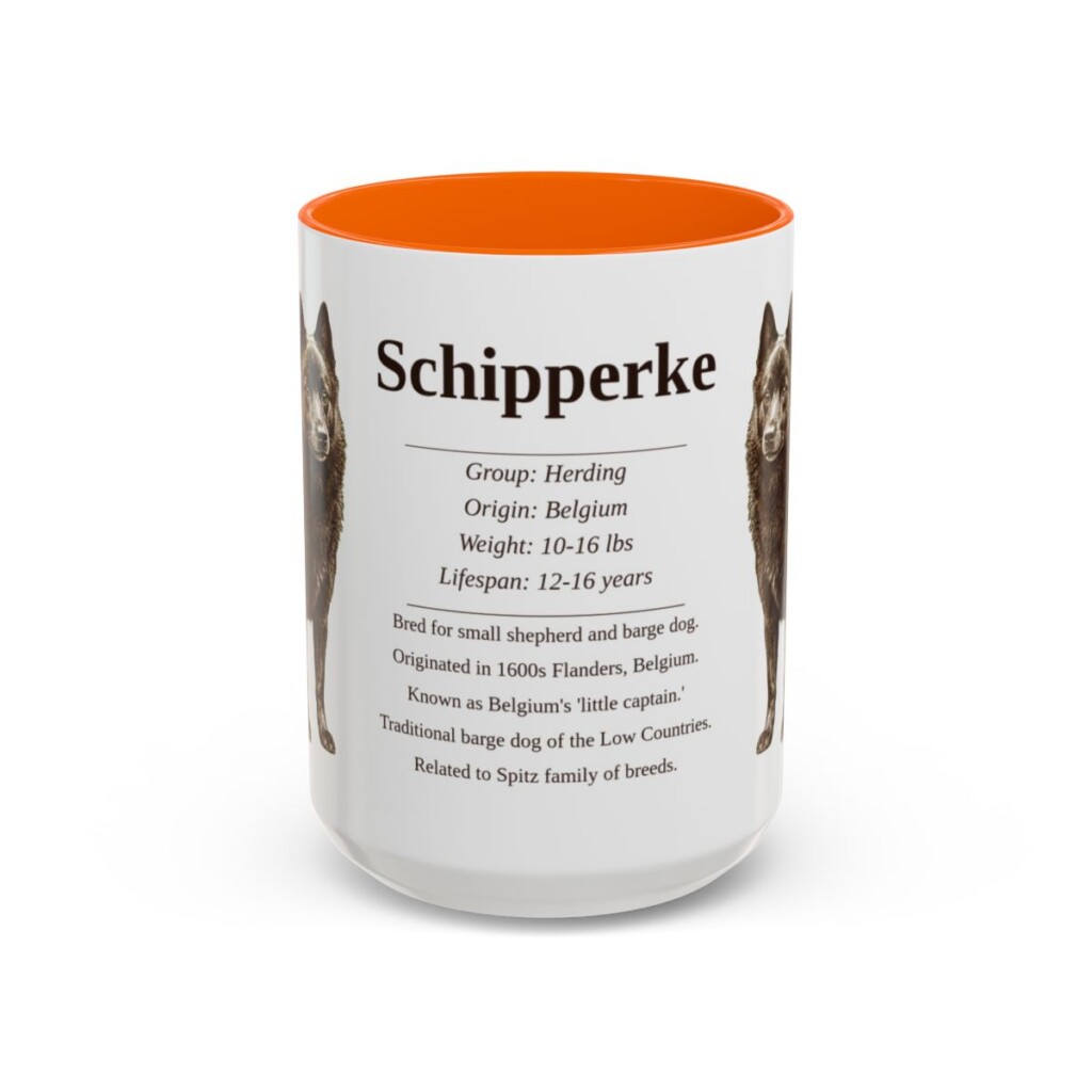 15oz Schipperke Mug, Orange, front view