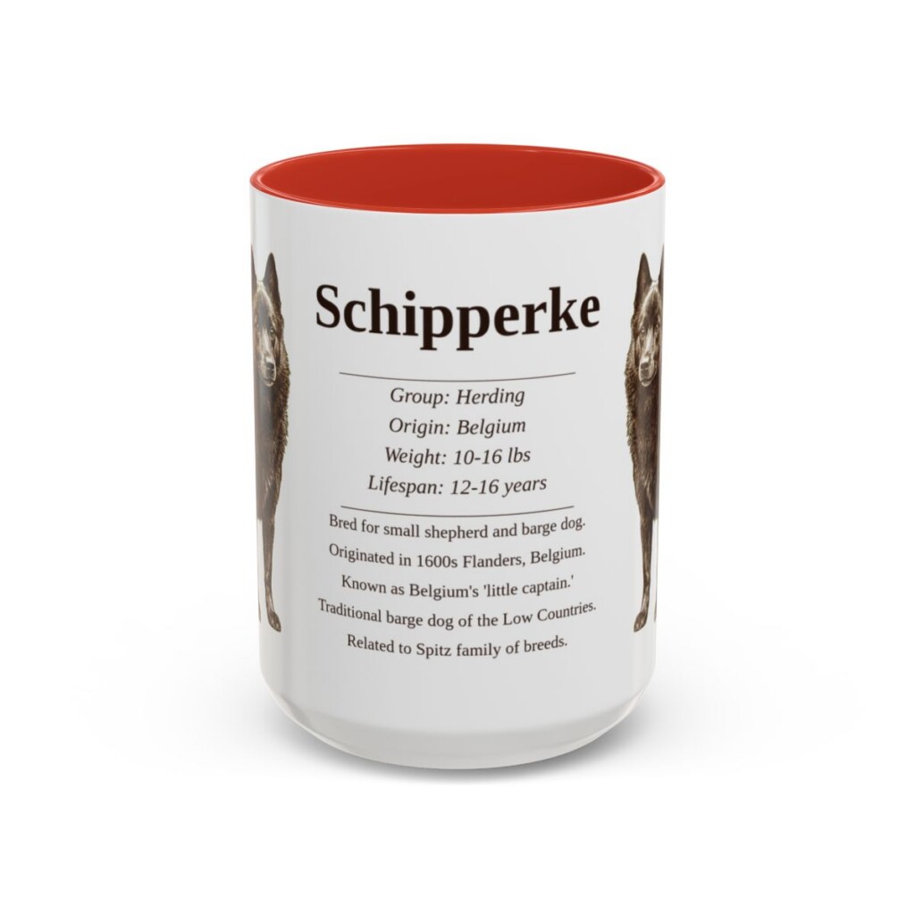 15oz Schipperke Mug, Red, front view