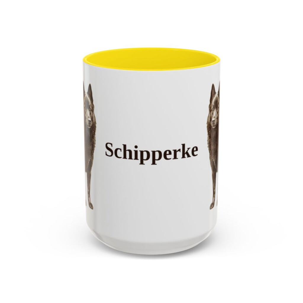 15oz Schipperke Mug, Yellow, front view