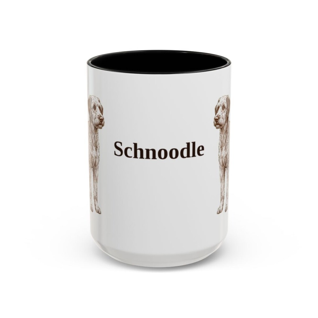 15oz Schnoodle Mug, Black, front view