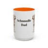 15oz Schnoodle Dog Dad Mug, Orange, front view