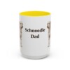 15oz Schnoodle Dog Dad Mug, Yellow, front view