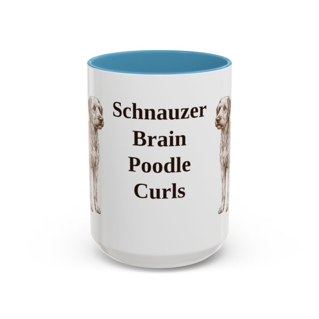 15oz Funny Schnoodle Mug, Light Blue, front view