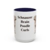 15oz Funny Schnoodle Mug, Navy, front view