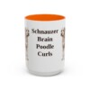 15oz Funny Schnoodle Mug, Orange, front view