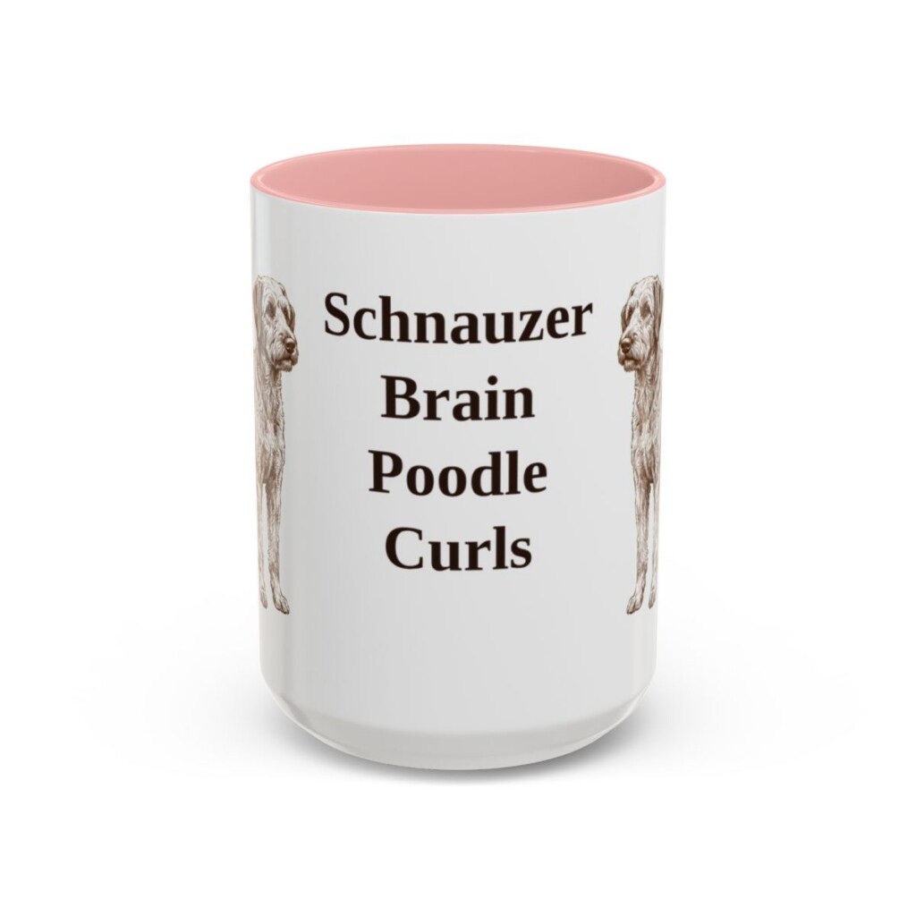 15oz Funny Schnoodle Mug, Pink, front view