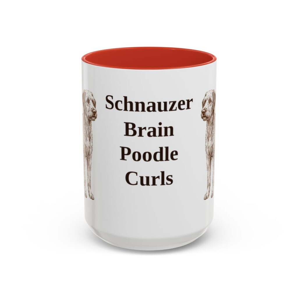 15oz Funny Schnoodle Mug, Red, front view