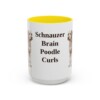 15oz Funny Schnoodle Mug, Yellow, front view
