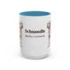 15oz Schnoodle Latin Mug, Light Blue, front view