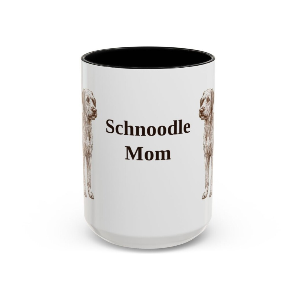 15oz Schnoodle Dog Mom Mug, Black, front view