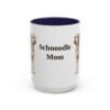 15oz Schnoodle Dog Mom Mug, Navy, front view