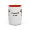 15oz Schnoodle Dog Mom Mug, Red, front view