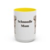 15oz Schnoodle Dog Mom Mug, Yellow, front view