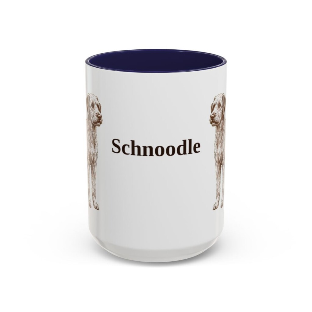 15oz Schnoodle Mug, Navy, front view