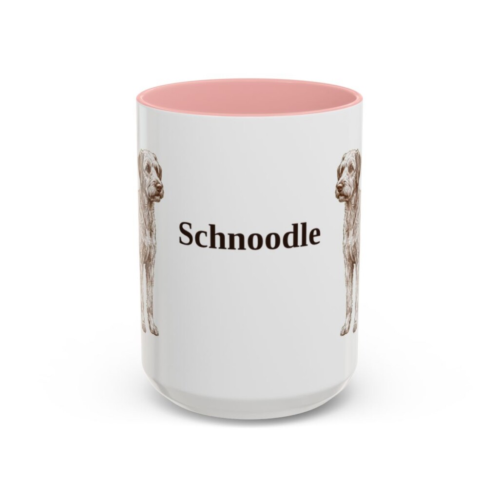 15oz Schnoodle Mug, Pink, front view