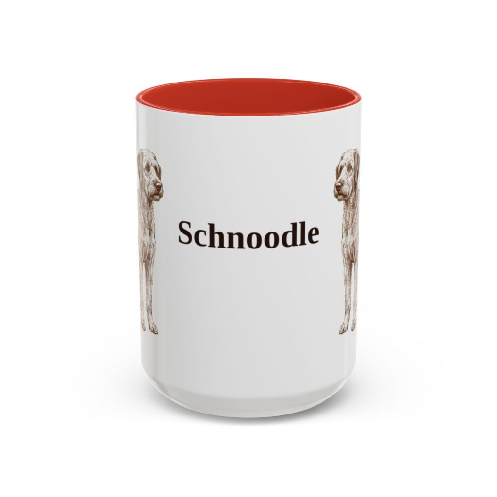 15oz Schnoodle Mug, Red, front view