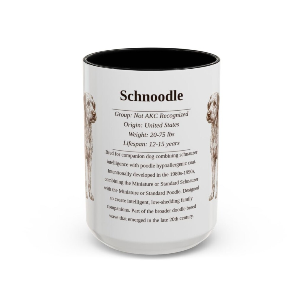 15oz Schnoodle Mug, Black, front view