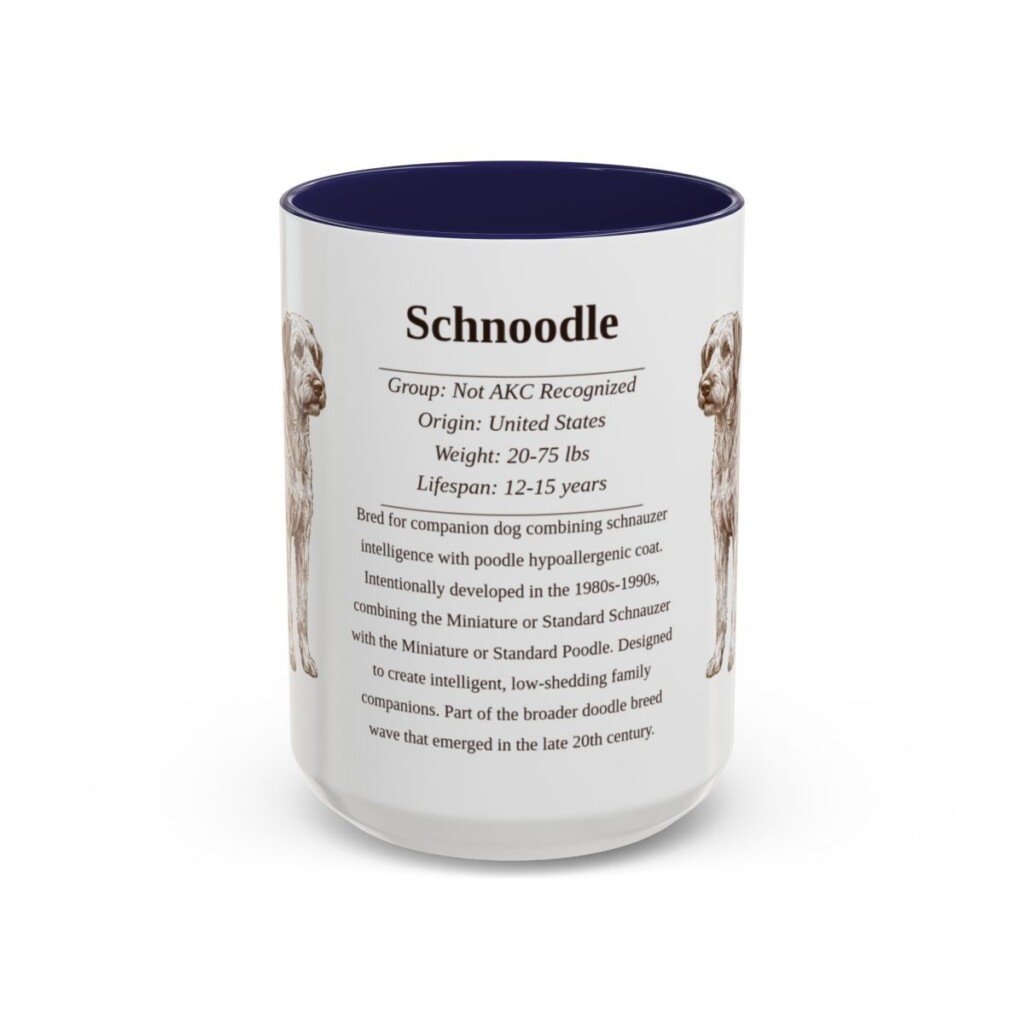 15oz Schnoodle Mug, Navy, front view
