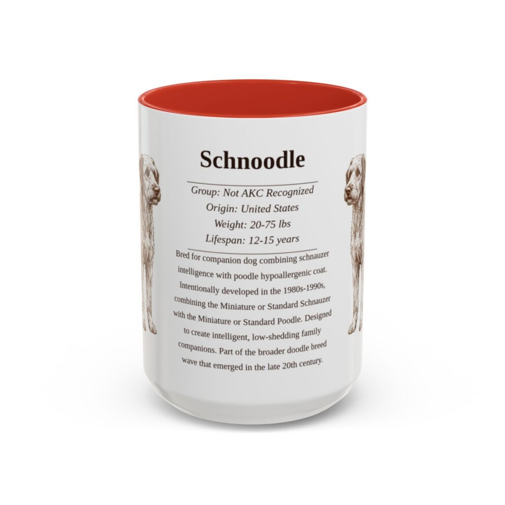 15oz Schnoodle Mug, Red, front view