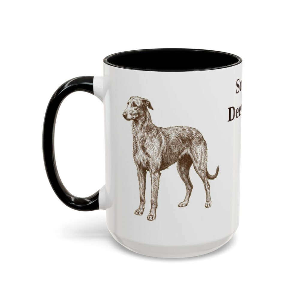 15oz Scottish Deerhound Mug, Black, left side view