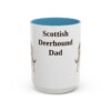 15oz Scottish Deerhound Dog Dad Mug, Light Blue, front view