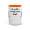15oz Scottish Deerhound Dog Dad Mug, Orange, front view